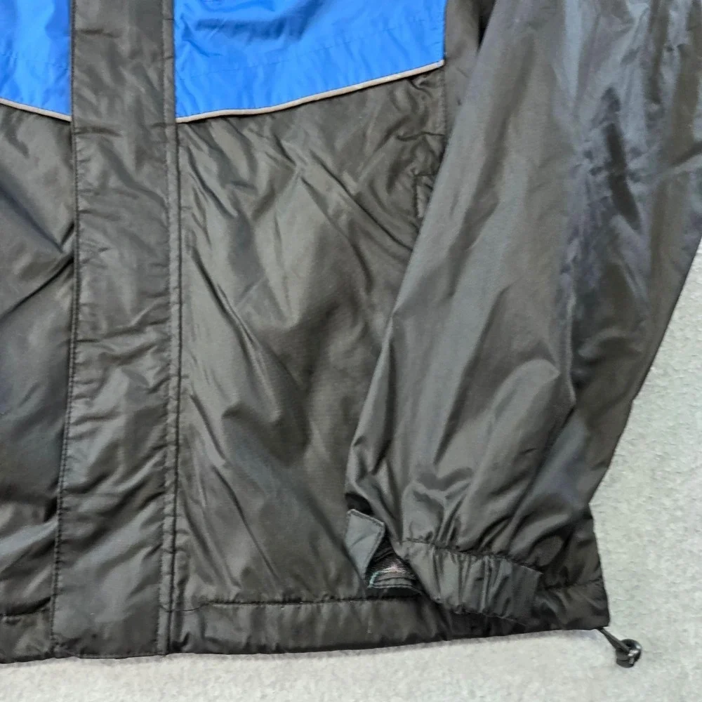 Domino's Jacket Mens S Blue Windbreaker Hooded Lined Pockets Reflective